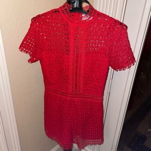 Red Romper from Sugar Lips; Size XS
